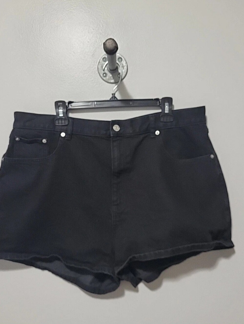 Asos Women's Black Denim Jean Shorts Sz. 16 High Rise Curve